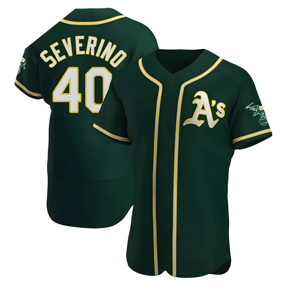 tores Athletics #40 Luis Severino player Green Authentic Alternate Stitched Jersey