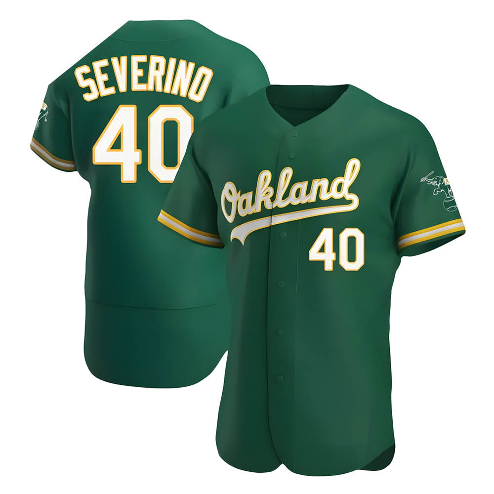 tores Athletics #40 Luis Severino player Green Authentic Kelly Alternate Stitched Jersey
