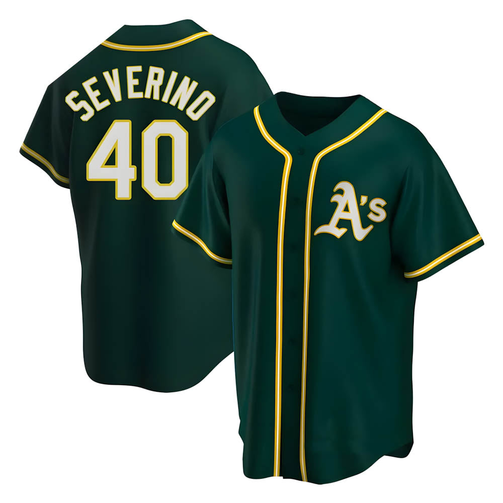 tores Athletics #40 Luis Severino player Green Replica Alternate Stitched Jersey