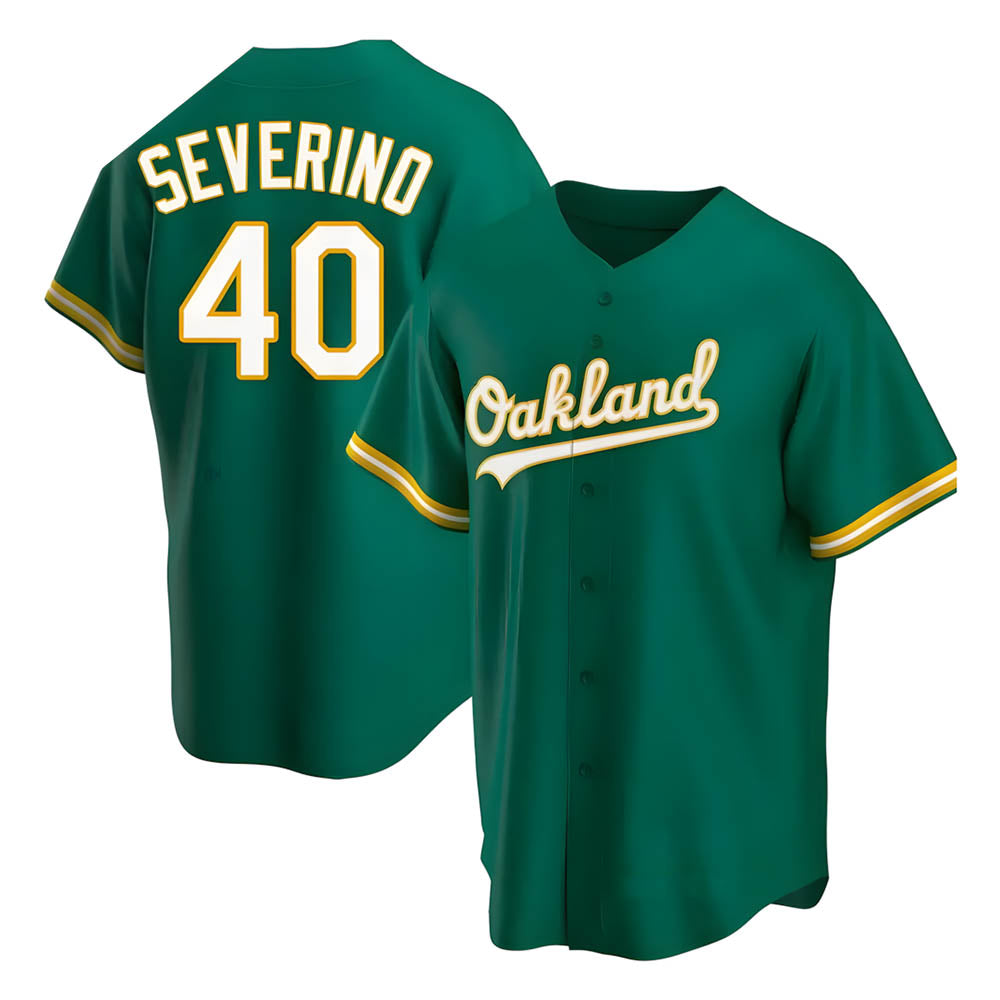 tores Athletics #40 Luis Severino player Green Replica Kelly Alternate Stitched Jersey