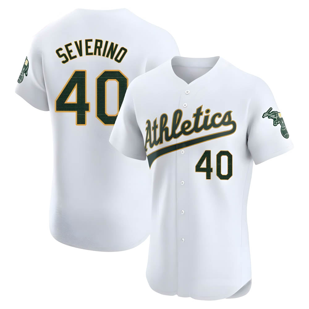 tores Athletics #40 Luis Severino player White Elite Home Stitched Jersey