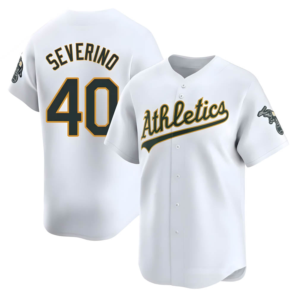 tores Athletics #40 Luis Severino player White Limited Home Stitched Jersey