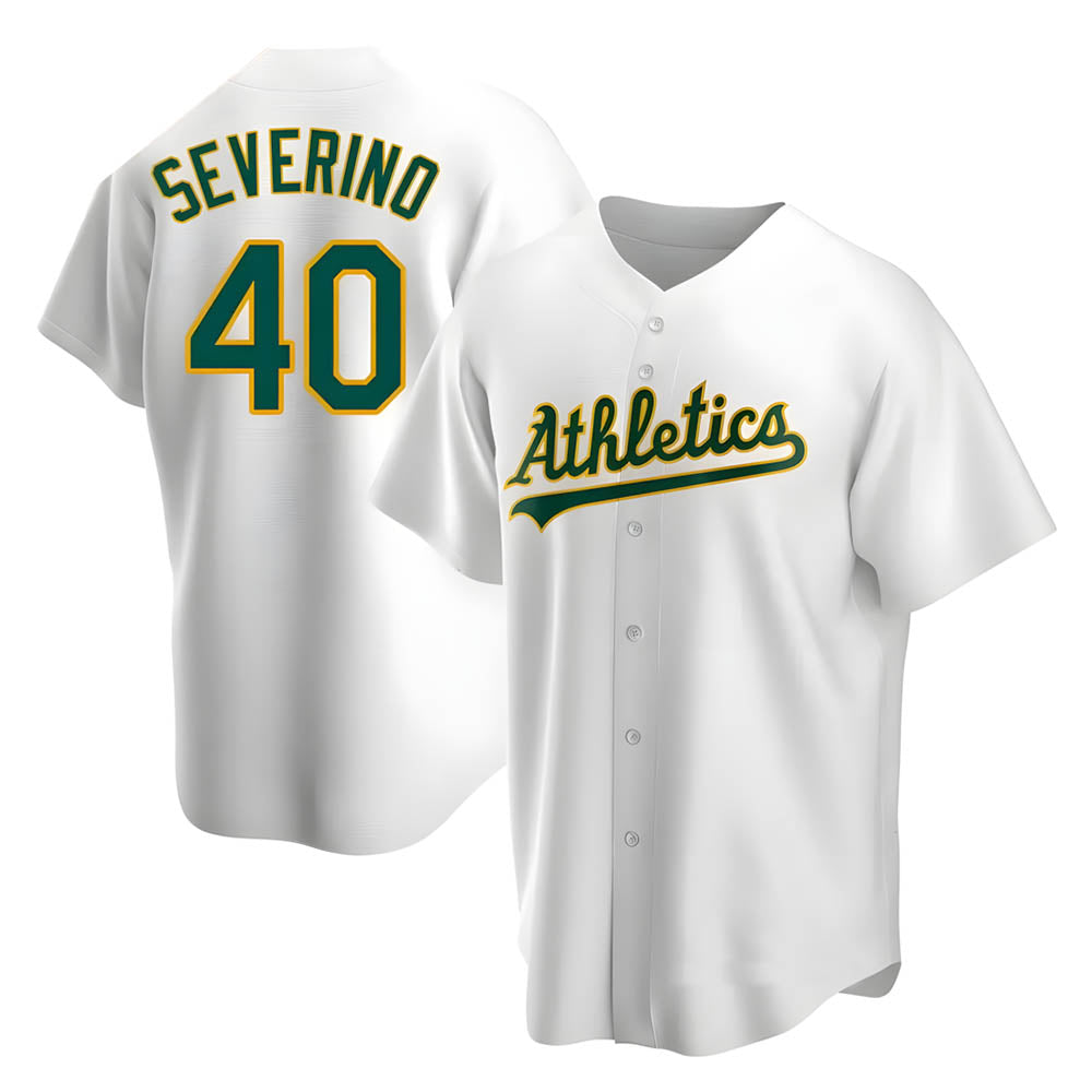 tores Athletics #40 Luis Severino player White Replica Home Stitched Jersey