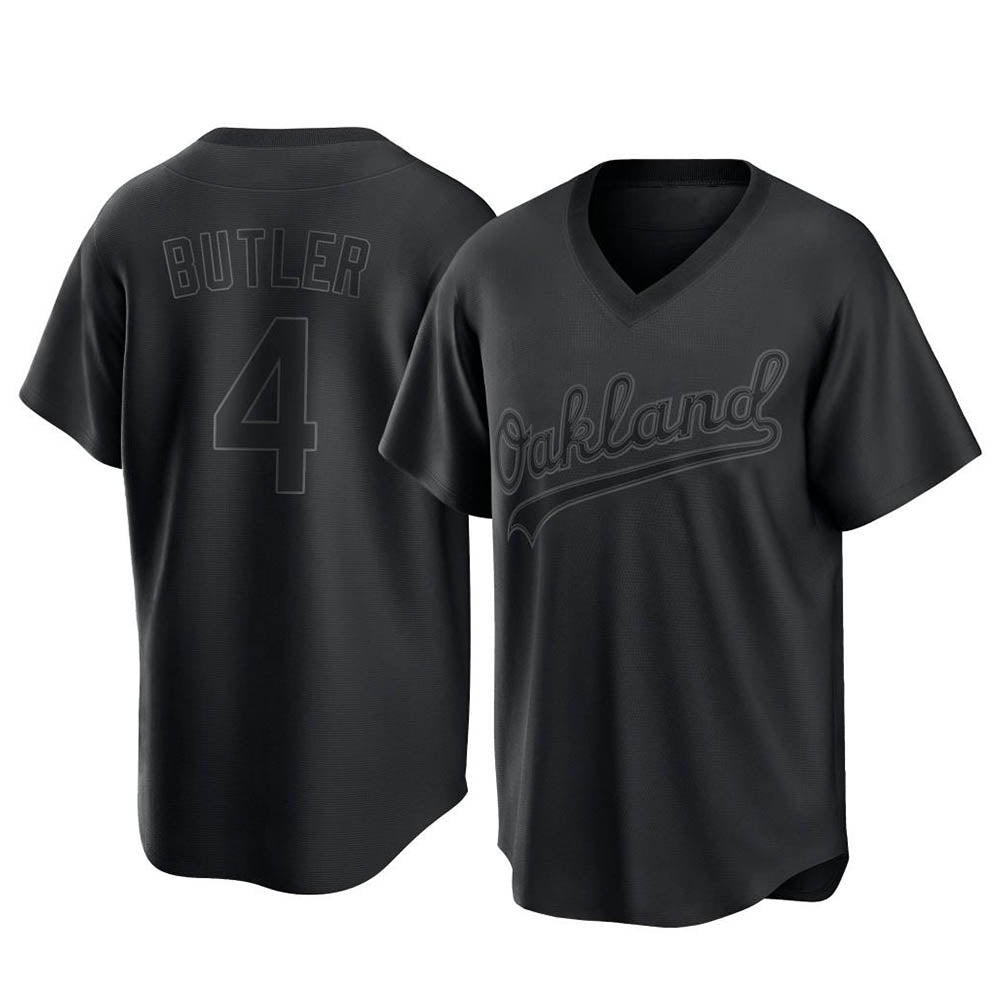 tores Athletics #4 Lawrence Butler player Black Replica Pitch Fashion Stitched Jersey