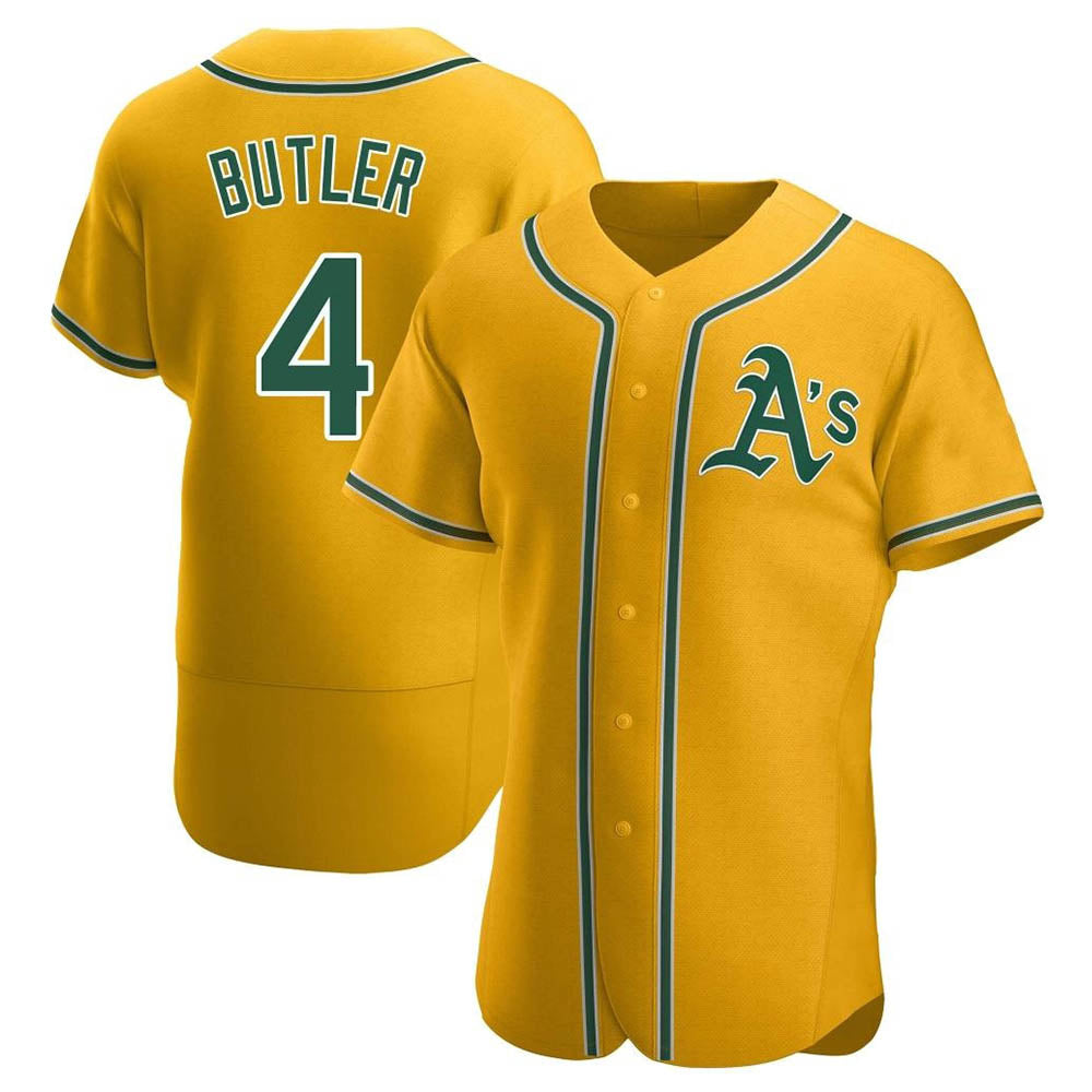 tores Athletics #4 Lawrence Butler player Gold Authentic Alternate Stitched Jersey