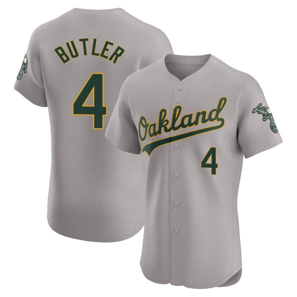 tores Athletics #4 Lawrence Butler player Gray Elite Road Stitched Jersey