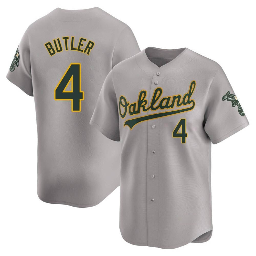 tores Athletics #4 Lawrence Butler player Gray Limited Away Stitched Jersey