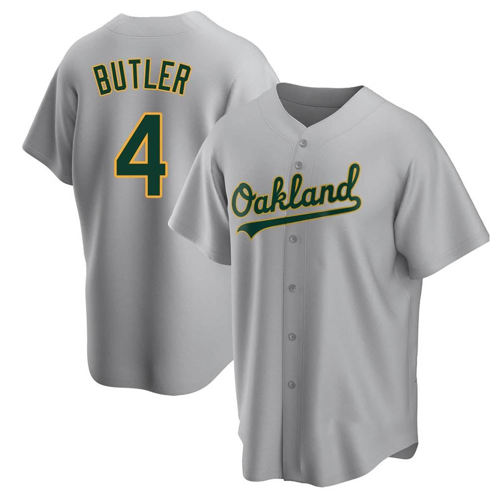 tores Athletics #4 Lawrence Butler player Gray Replica Road Stitched Jersey