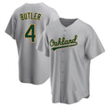 tores Athletics #4 Lawrence Butler player Gray Replica Road Stitched Jersey