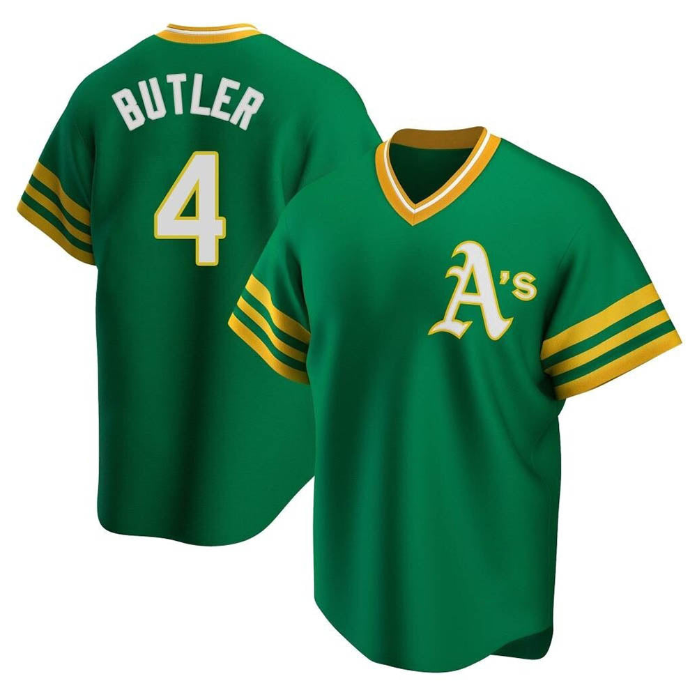 tores Athletics #4 Lawrence Butler player Green Replica Cooperstown Collection Stitched Jersey