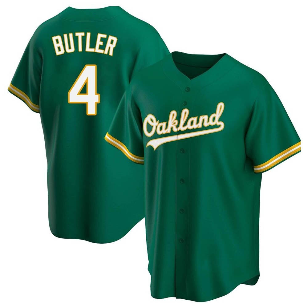tores Athletics #4 Lawrence Butler player Green Replica Kelly Alternate Stitched Jersey