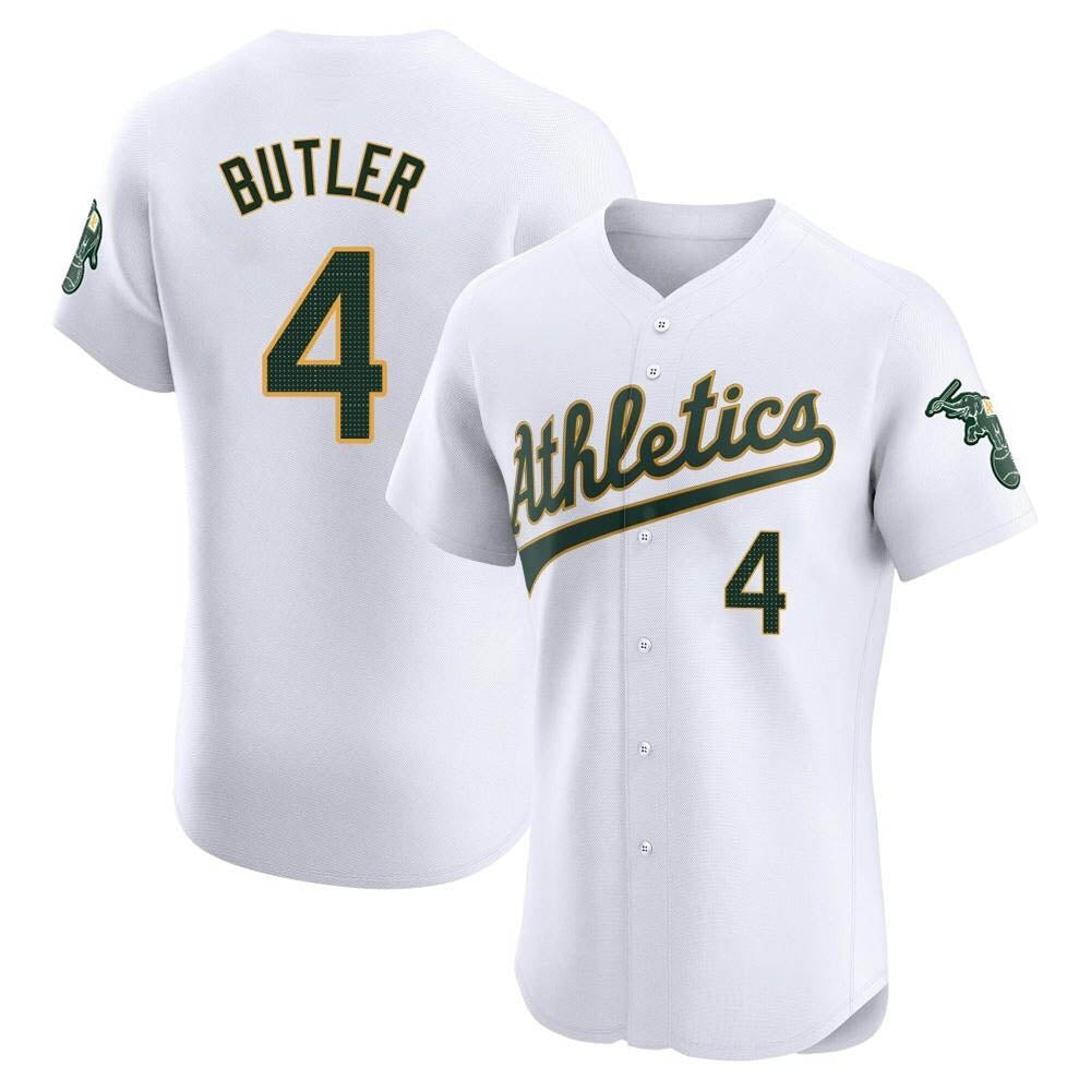 tores Athletics #4 Lawrence Butler player White Elite Home Stitched Jersey