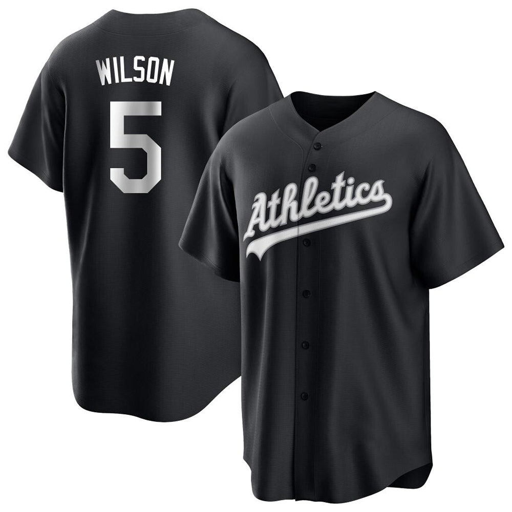 tores Athletics #5 Jacob Wilson Black&White Replica Alternate Stitched Jersey