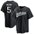tores Athletics #5 Jacob Wilson Black&White Replica Alternate Stitched Jersey