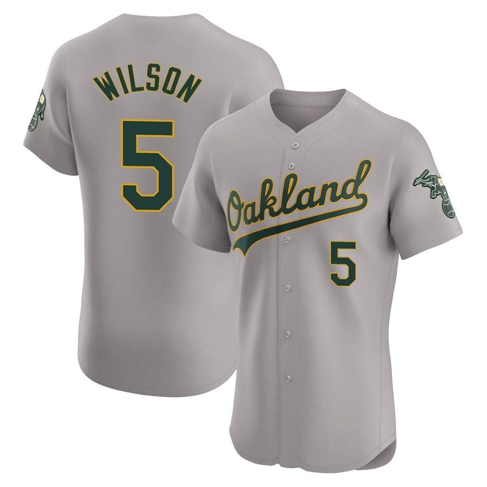 tores Athletics #5 Jacob Wilson Gray Elite Road Stitched Jersey