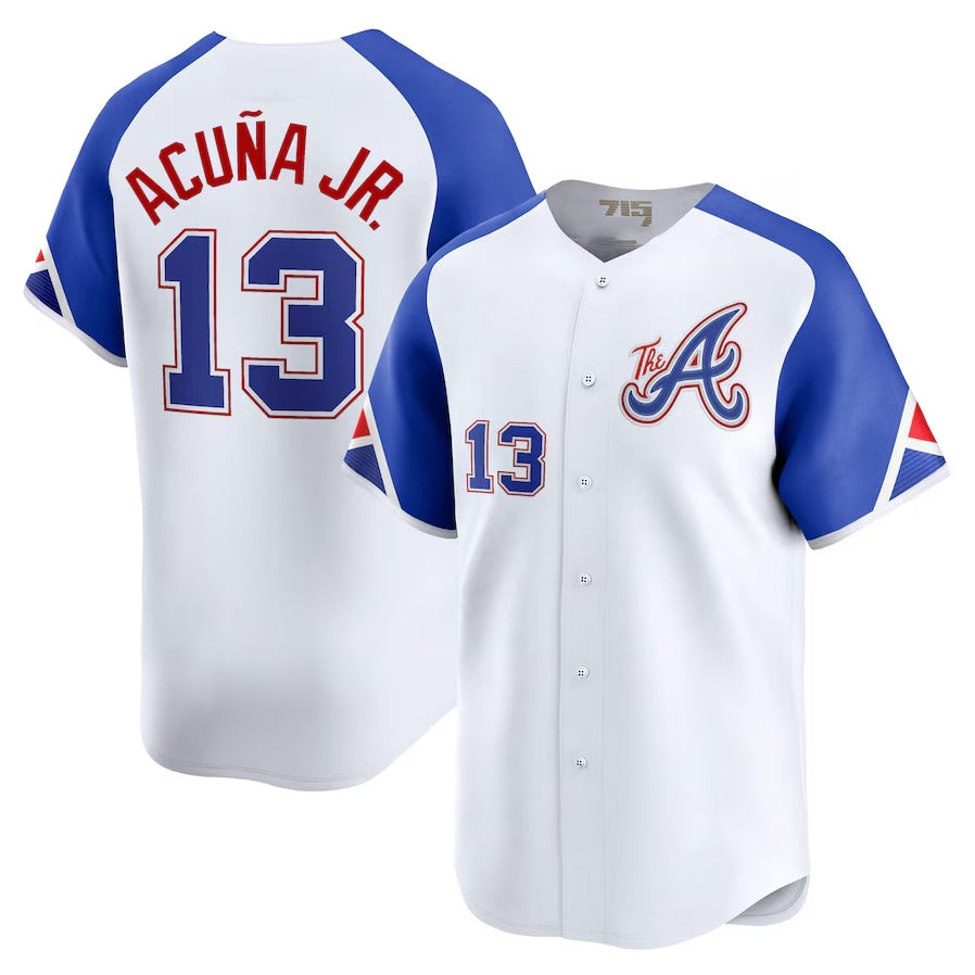 tores A.Braves #13 Ronald Acuna Jr. City Connect Limited Jersey - White Personalized Jerseys