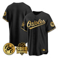 tores B.Orioles Black Gold 30th Anniversary of 2131 Home Game Blank Player Stitched Jerseys