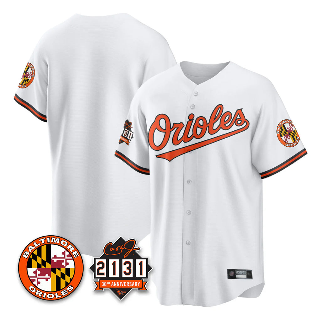tores B.Orioles White 30th Anniversary of 2131 Home Game Blank Player Stitched Jerseys