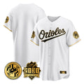 tores B.Orioles White Gold 30th Anniversary of 2131 Home Game Blank Player Stitched Jerseys