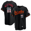 tores B.Orioles #11 Jordan Westburg Player Black USA 250 Fourth of July Home Game Stitched Jerseys