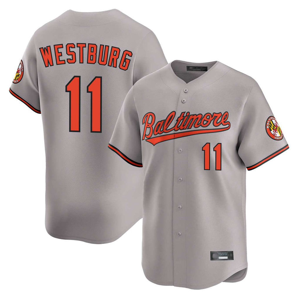 tores B.Orioles #11 Jordan Westburg Player Gray Limited Home Game Stitched Jerseys