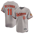 tores B.Orioles #11 Jordan Westburg Player Gray Limited Home Game Stitched Jerseys