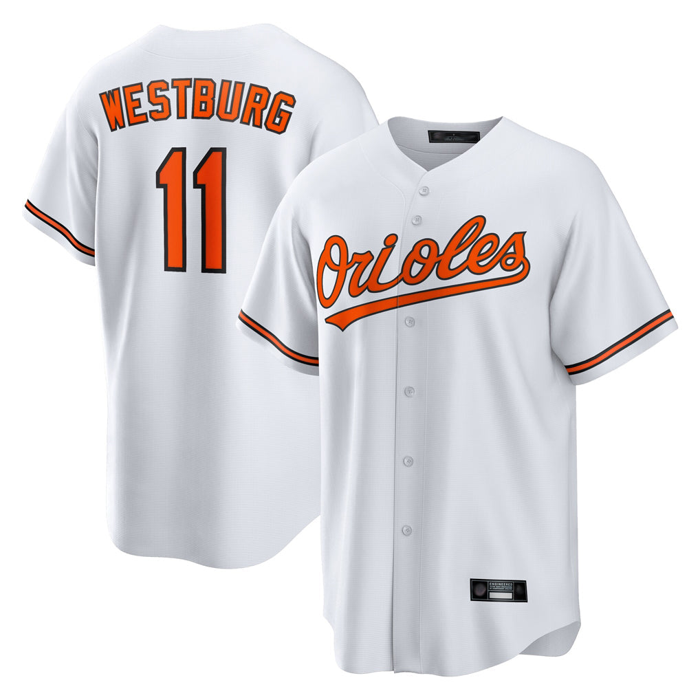 tores B.Orioles #11 Jordan Westburg Player White Home Game Stitched Jerseys