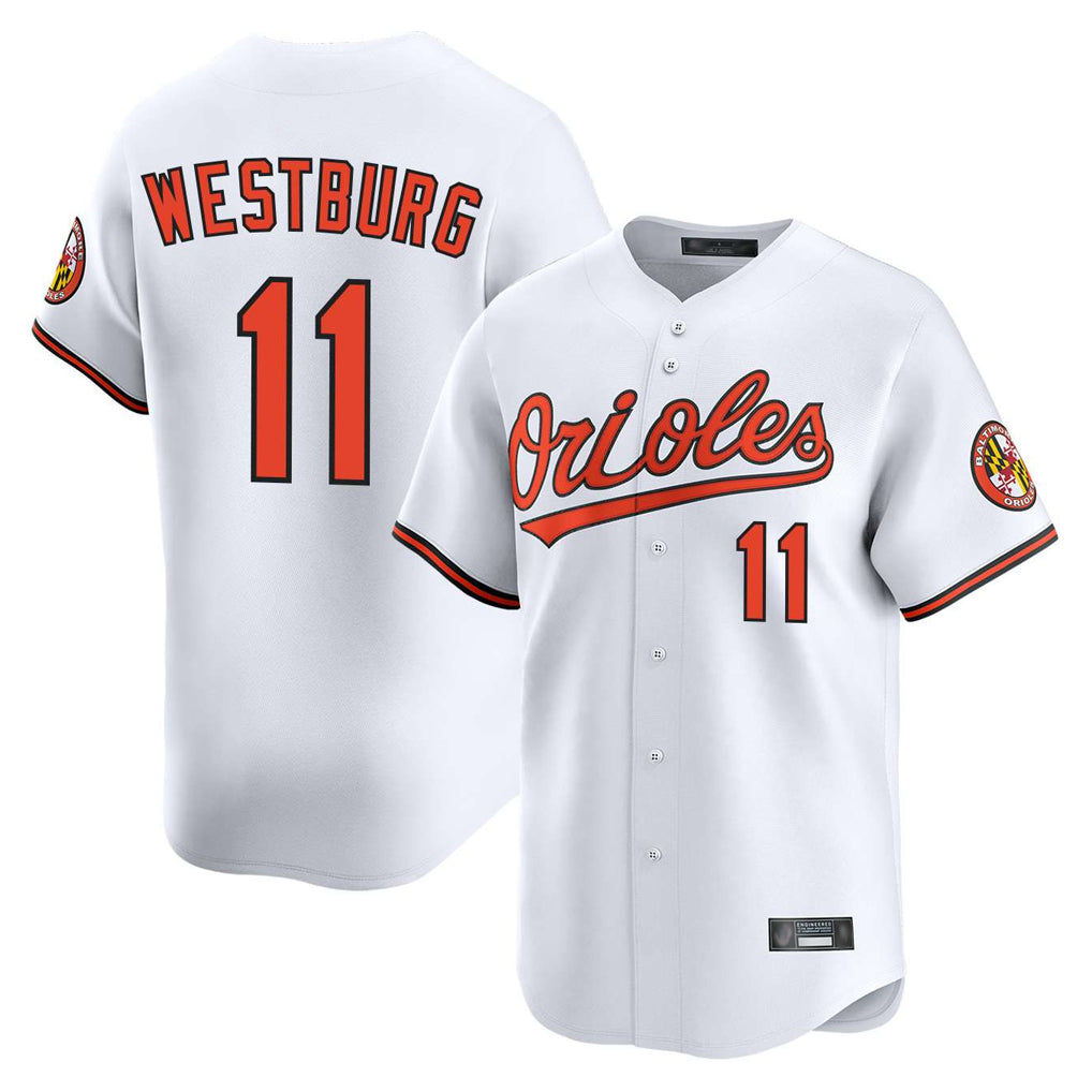tores B.Orioles #11 Jordan Westburg Player White Limited Home Game Stitched Jerseys