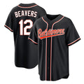 tores B.Orioles #12 Dylan Beavers Player Black Out Home Game Stitched Jerseys