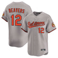 tores B.Orioles #12 Dylan Beavers Player Gray Limited Home Game Stitched Jerseys
