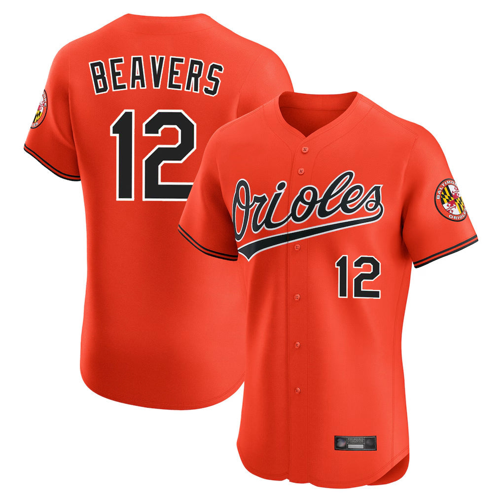 tores B.Orioles #12 Dylan Beavers Player Orange Limited Elite Home Game Stitched Jerseys