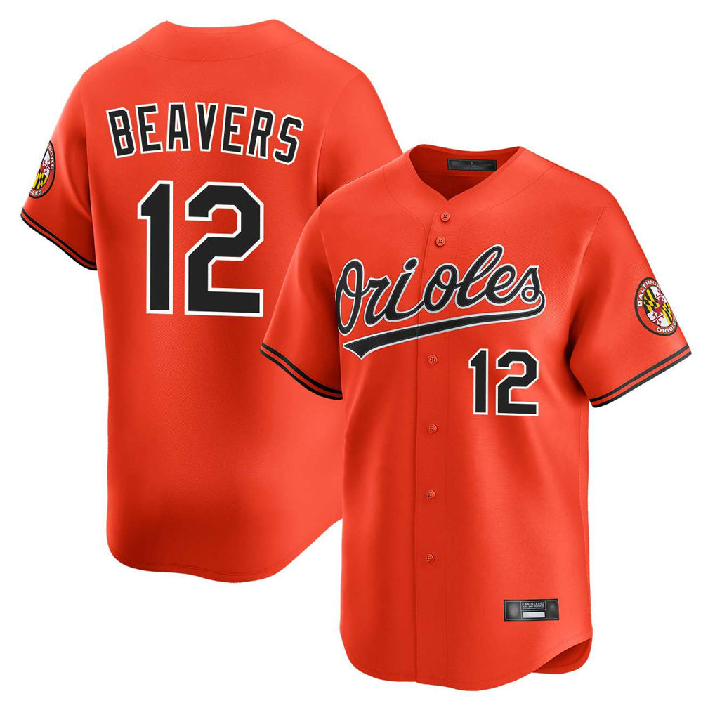 tores B.Orioles #12 Dylan Beavers Player Orange Limited Home Game Stitched Jerseys