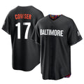 tores B.Orioles #17 Colton Cowser Player Black City Connect Home Game Stitched Jerseys