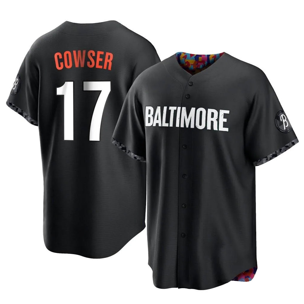 tores B.Orioles #17 Colton Cowser Player Black City Connect Home Game Stitched Jerseys