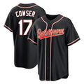 tores B.Orioles #17 Colton Cowser Player Black Out Home Game Stitched Jerseys
