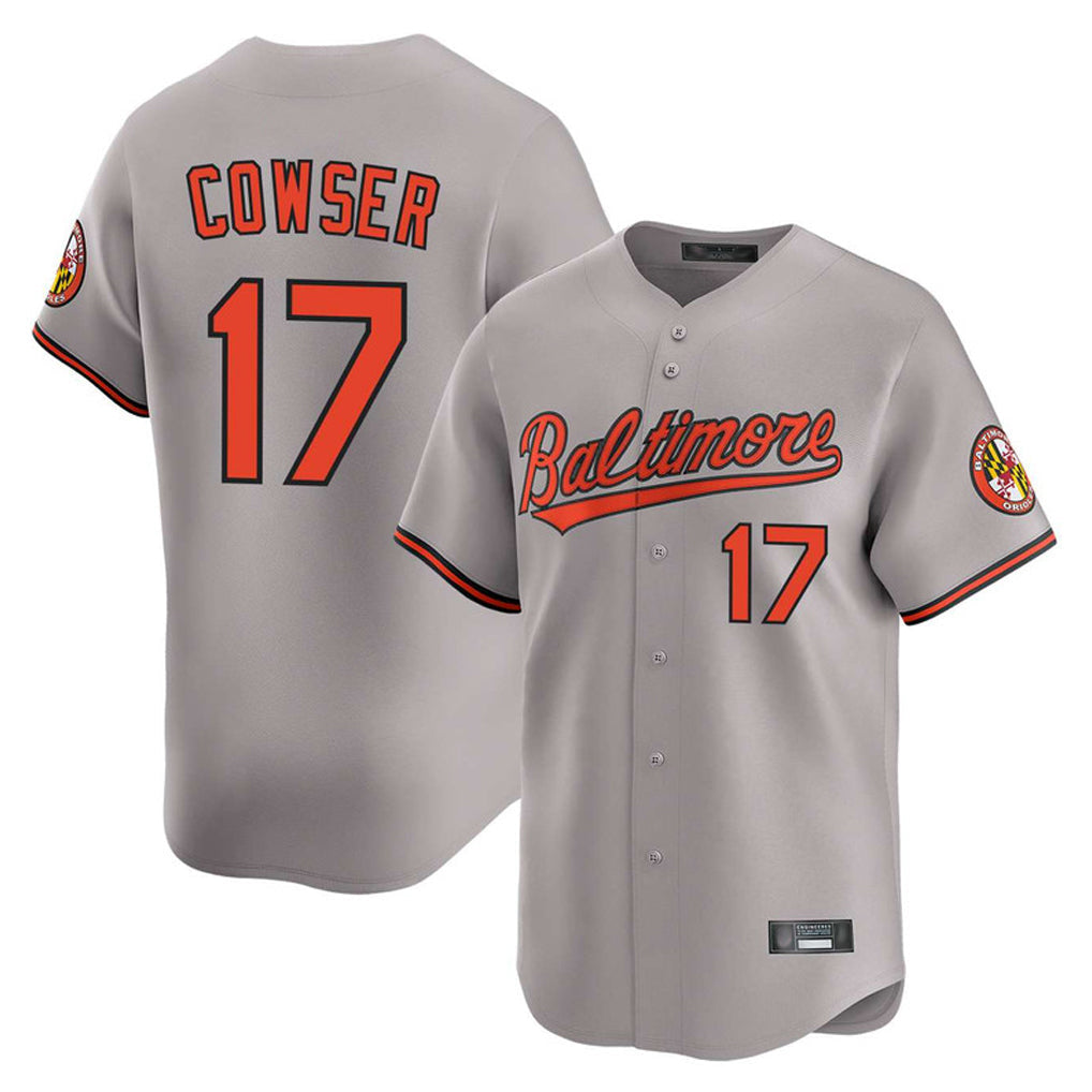 tores B.Orioles #17 Colton Cowser Player Gray Limited Home Game Stitched Jerseys