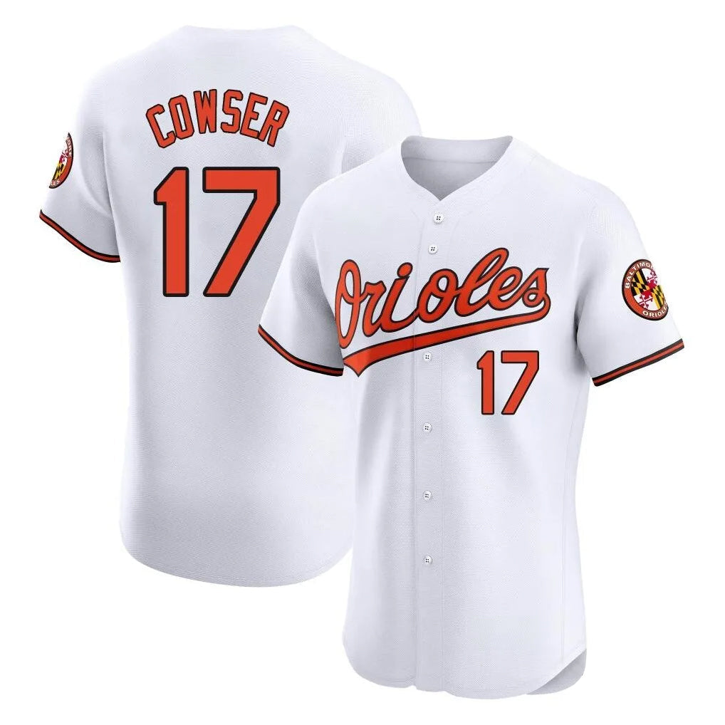 tores B.Orioles #17 Colton Cowser Player White Limited Elite Home Game Stitched Jerseys