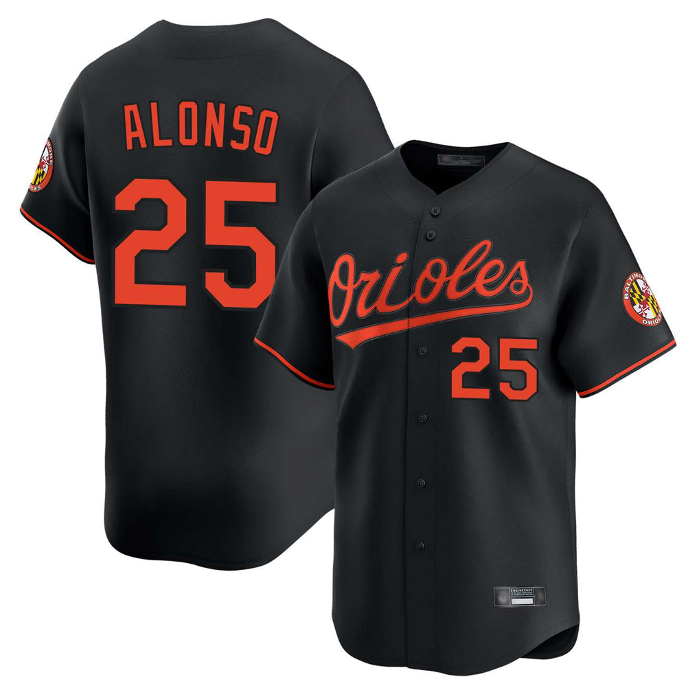 tores B.Orioles #25 Pete Alonso Player Black Limited Home Game Stitched Jerseys