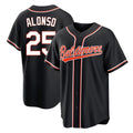 tores B.Orioles #25 Pete Alonso Player Black Out Home Game Stitched Jerseys