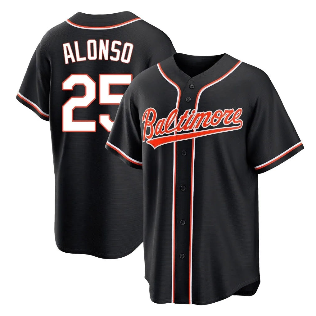 tores B.Orioles #25 Pete Alonso Player Black Out Home Game Stitched Jerseys