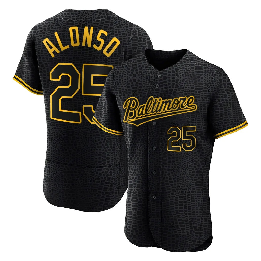 tores B.Orioles #25 Pete Alonso Player Black Snake Skin City Limited Elite Home Stitched Jerseys