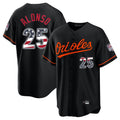 tores B.Orioles #25 Pete Alonso Player Black USA 250 Fourth of July Home Game Stitched Jerseys