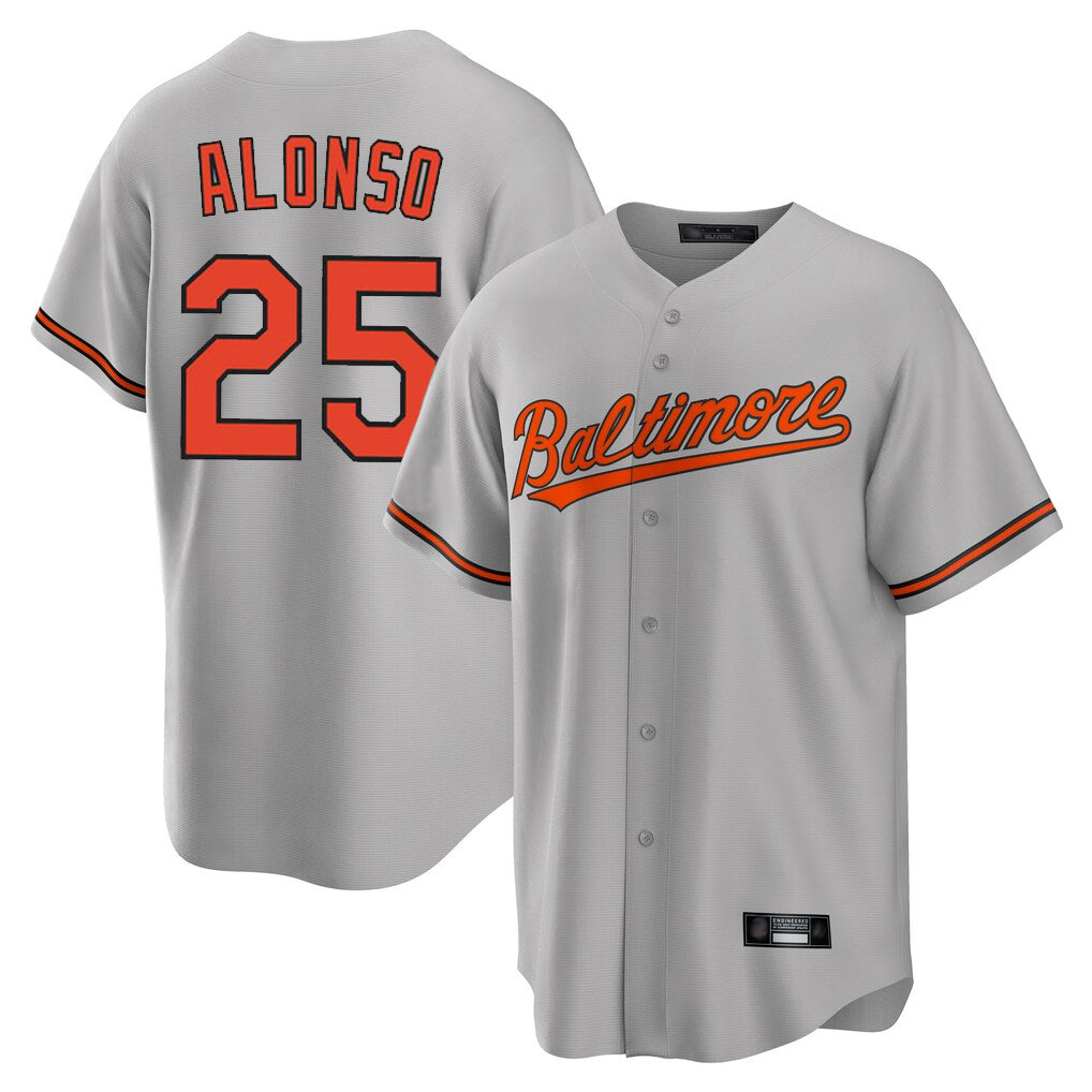 tores B.Orioles #25 Pete Alonso Player Gray Home Game Stitched Jerseys