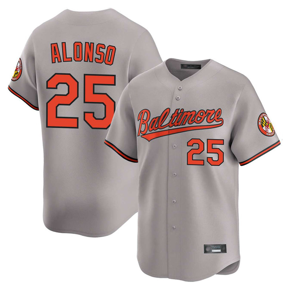 tores B.Orioles #25 Pete Alonso Player Gray Limited Home Game Stitched Jerseys