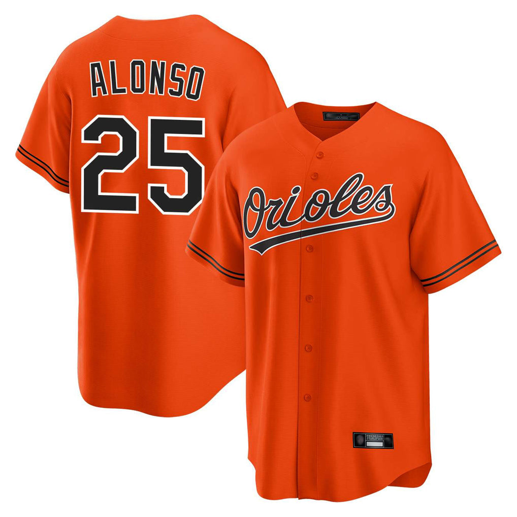 tores B.Orioles #25 Pete Alonso Player Orange Home Game Stitched Jerseys