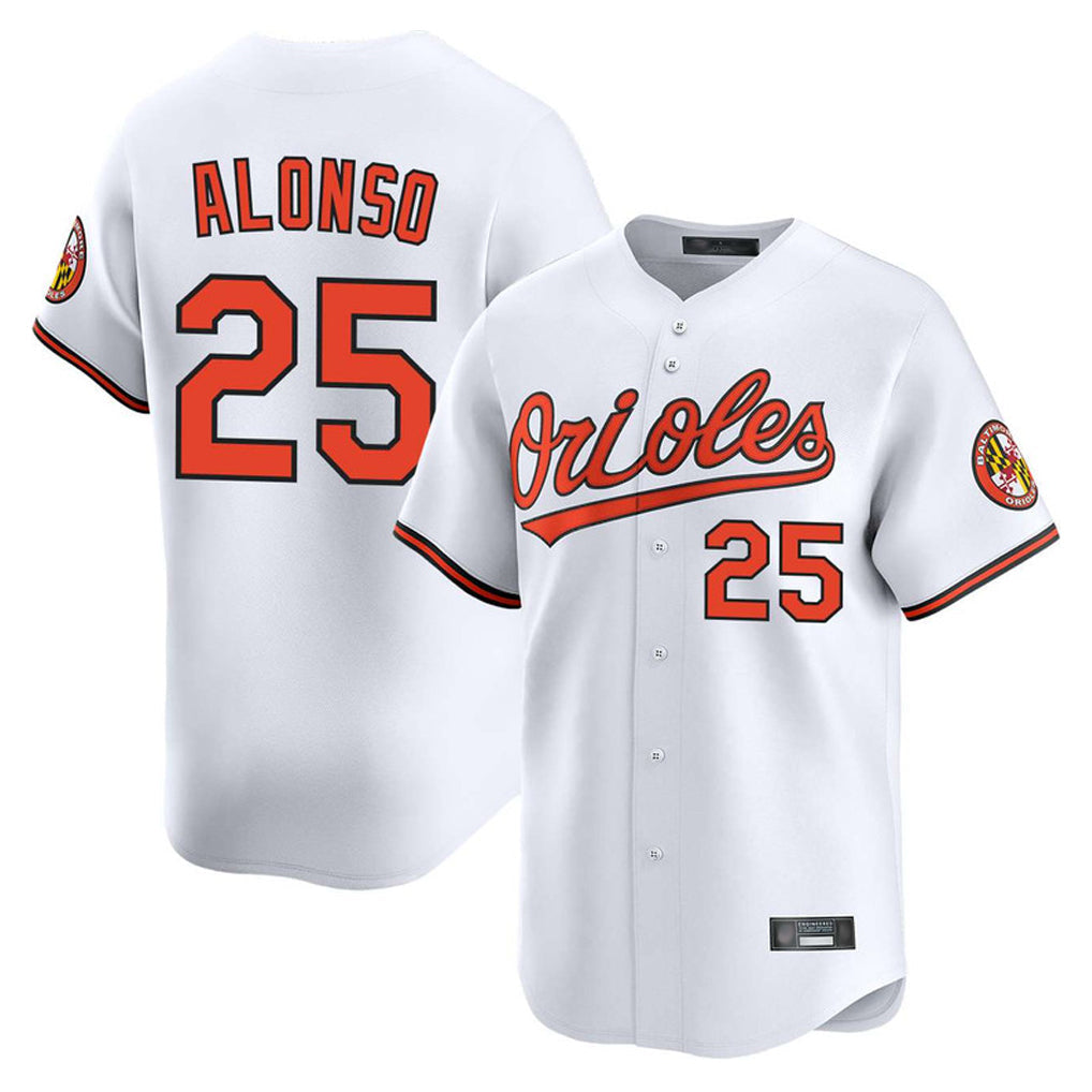 tores B.Orioles #25 Pete Alonso Player White Limited Home Game Stitched Jerseys