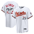 tores B.Orioles #25 Pete Alonso Player White USA 250 Fourth of July Home Game Stitched Jerseys