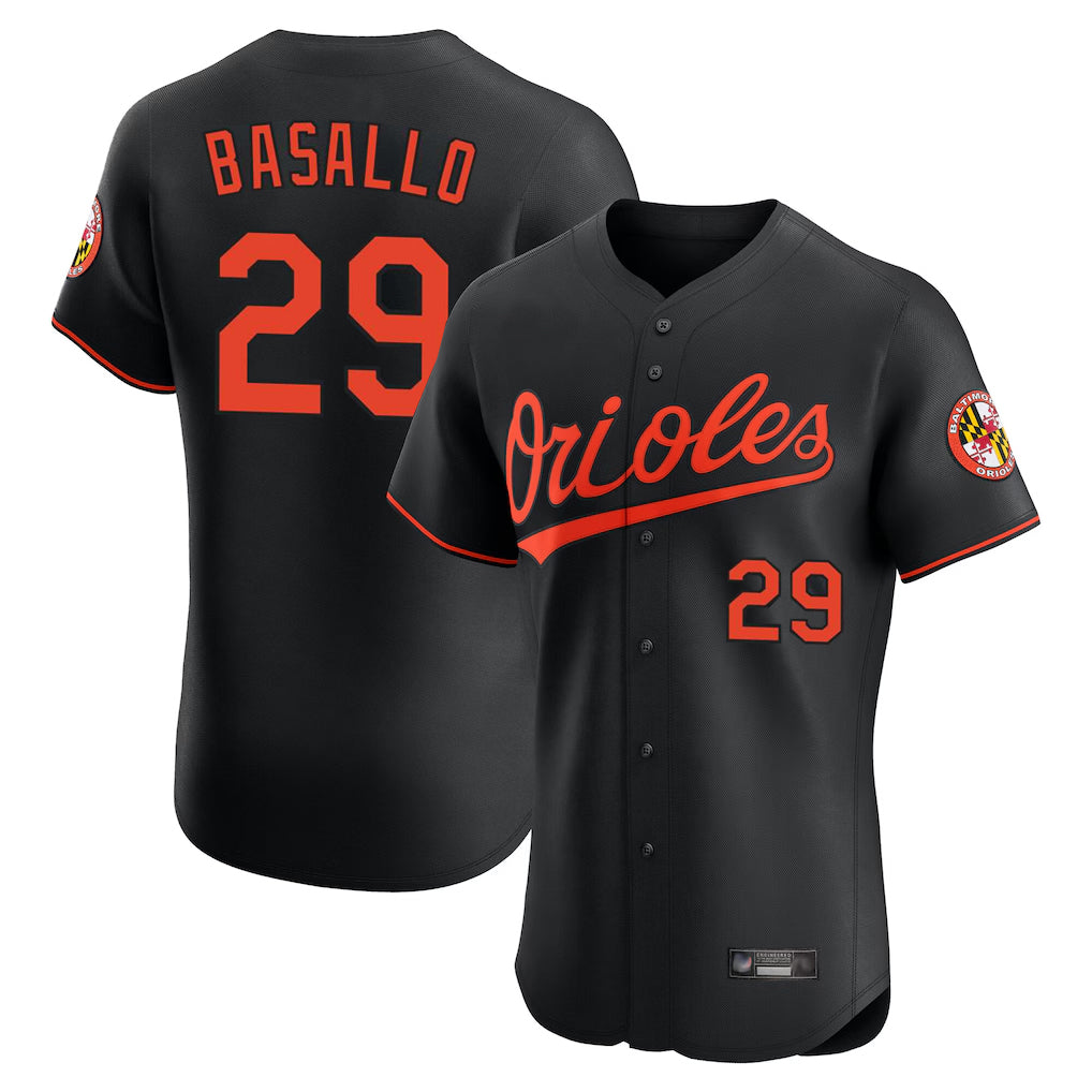 tores B.Orioles #29 Samuel Basallo Player Black Limited Elite Home Game Stitched Jerseys