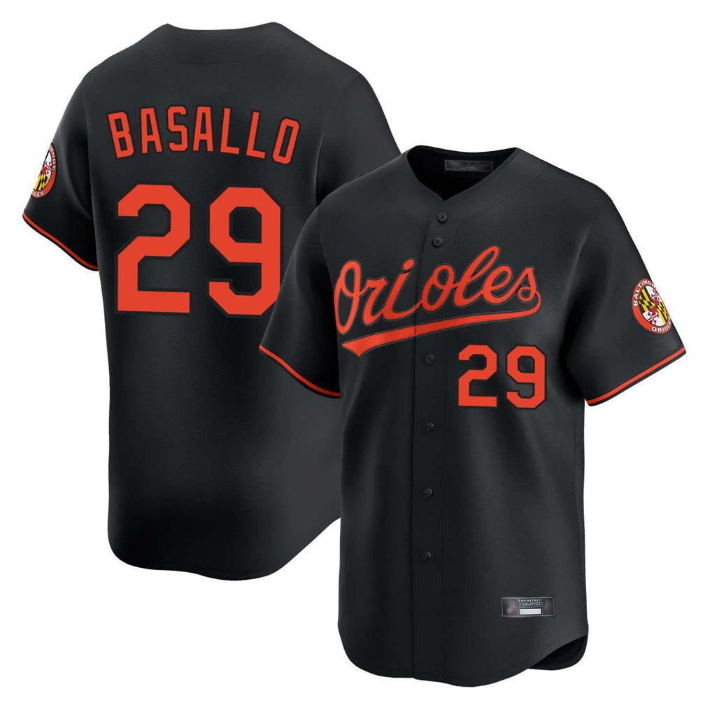 tores B.Orioles #29 Samuel Basallo Player Black Limited Home Game Stitched Jerseys