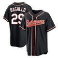 tores B.Orioles #29 Samuel Basallo Player Black Out Home Game Stitched Jerseys